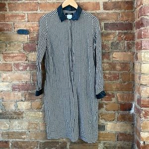 Max Mara 100% silk graphic black and white dress